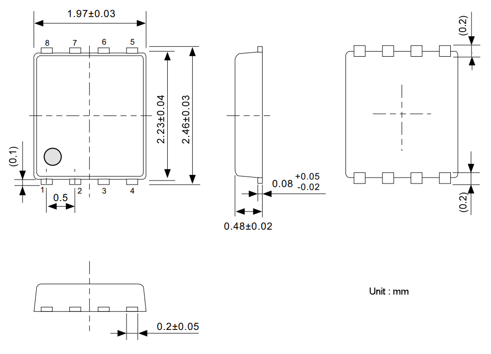 Mechanical Drawing - ABLIC S-8473 Wireless Power Receiver Control IC